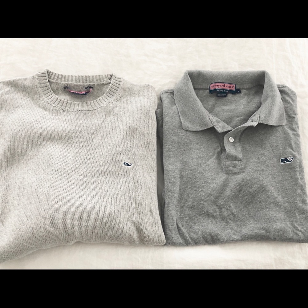 Vineyard Vines sweater and polo tee